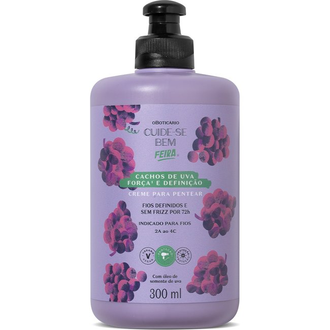 Creme Para Pentear Cuide-se Bem Feira Cachos de Uva 300ml