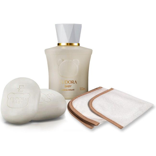 Combo Eudora Baby: Água de Colônia 100ml + Sabonete em Barra 2x80g + Toalhinhas