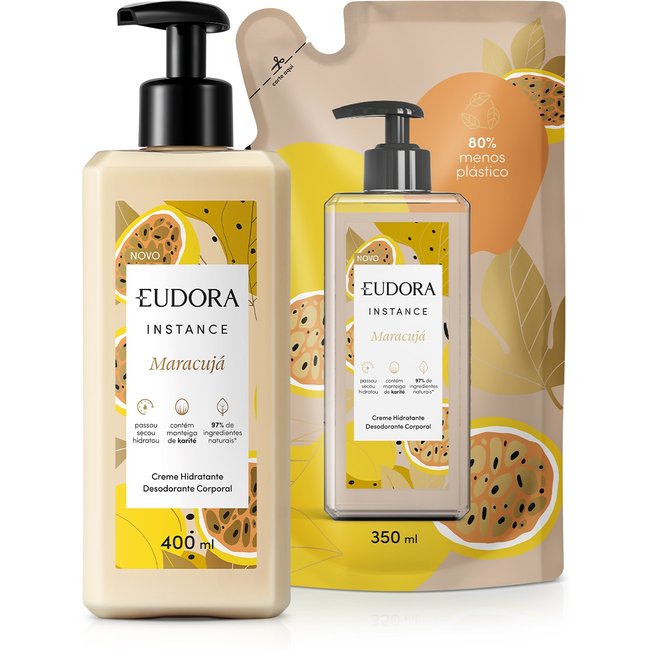 Combo Instance Maracujá: Loção Corporal 400ml + Refil Loção 350ml