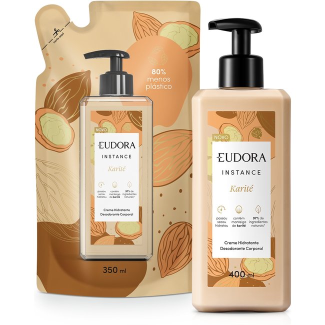 Combo Instance Karité: Loção Corporal 400ml + Refil Loção Corporal 350ml