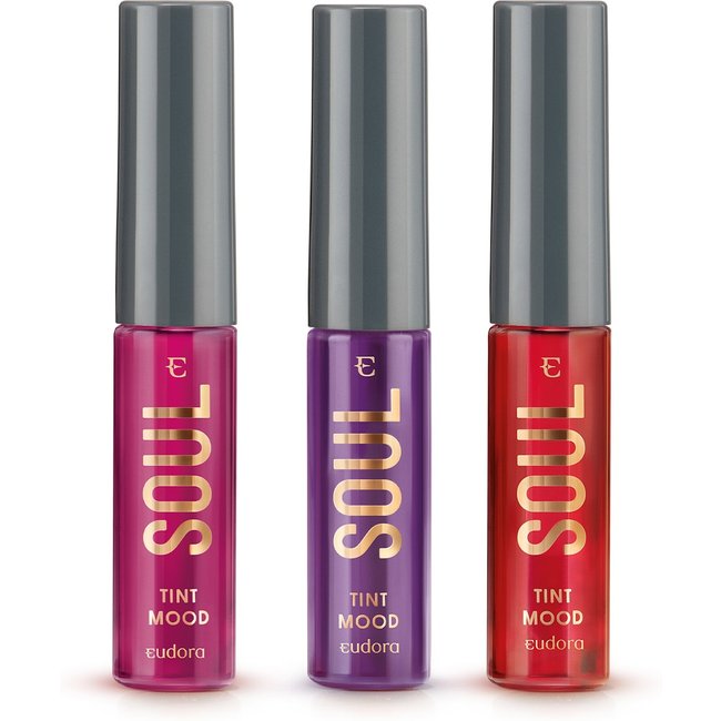 Combo Soul Tint Mood: Rosa Energy 5,5ml + Vermelho Happy 5,5ml + Uva Relax 5,5ml