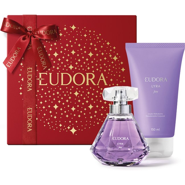 Combo Presente Lyra Joy: Desodorante Colônia 75ml + Loção Corporal 150ml + Caixa Tamanho M