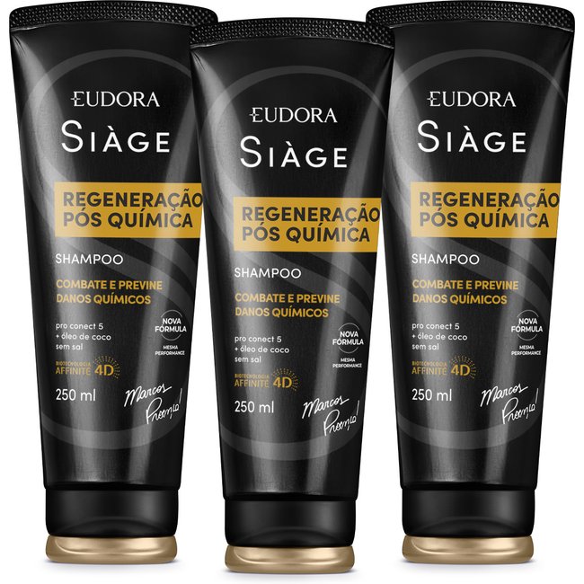 Combo Shampoo Siàge Expert Regeneração Pós-Química 3x 250ml
