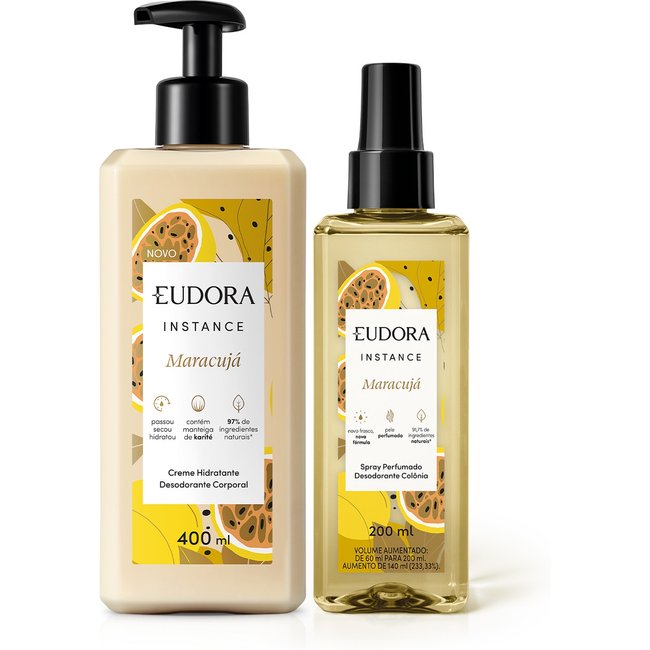 Combo Instance Maracujá: Loção Corporal 400ml + Spray Corporal 200ml