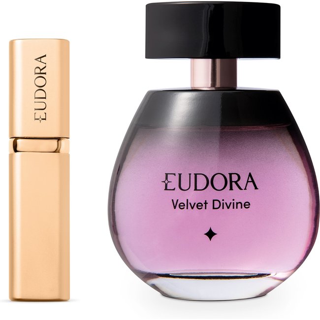 Combo Eudora Velvet Divine Desodorante Colônia 100ml + Vaporizador Porta-Perfume