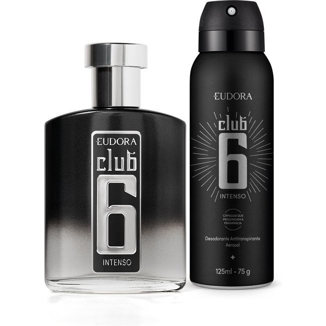 Combo Eudora Club 6 Intenso: Desodorante Colônia 95ml + Desodorante Antitranspirante 125ml/75g