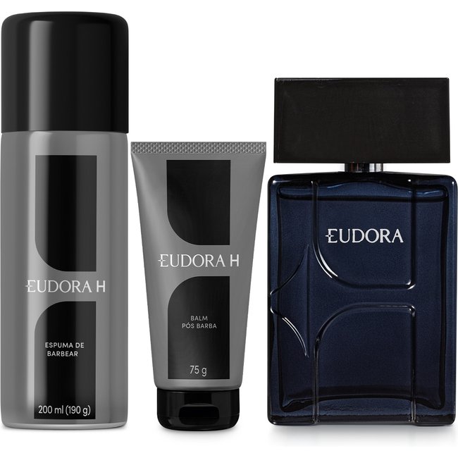 Combo Eudora H: Desodorante Colônia 100ml + Espuma de Barbear 200ml + Balm Pós-Barba 75g