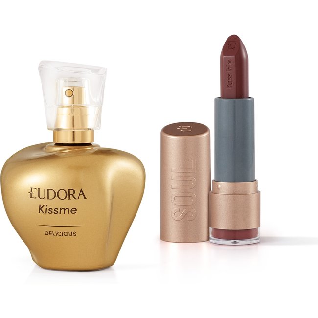 Combo Kiss Me: Desodorante Colônia 50ml + Batom Hidratante SOUL 3,7g
