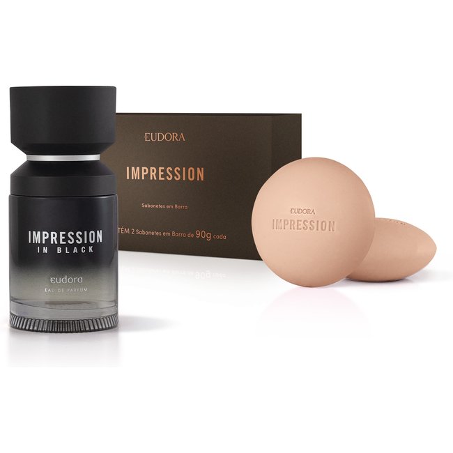 Combo Impression In Black: Eau de Parfum 100ml + Sabonete em Barra 2x90g
