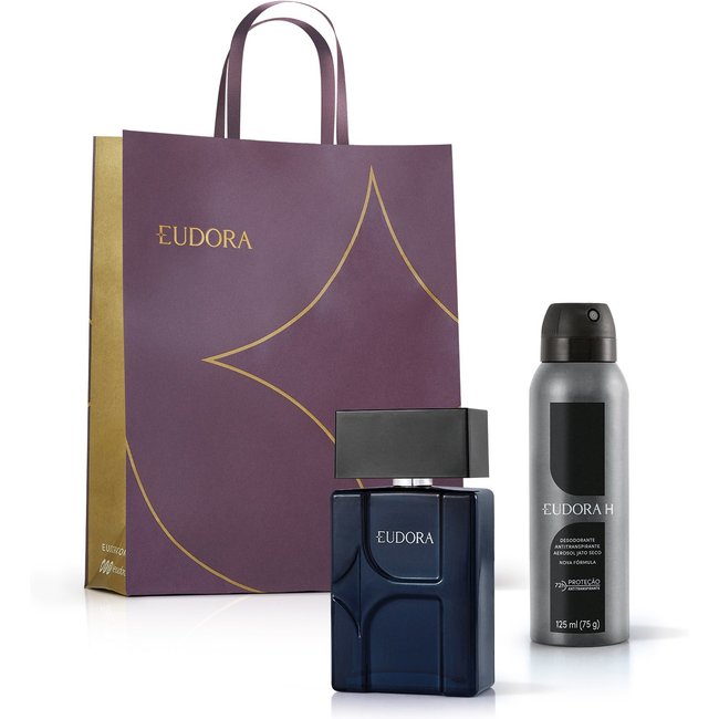 Combo Presente Eudora H: Desodorante Colônia 100ml + Desodorante Antitranspirante 125ml/75g + Sacola M