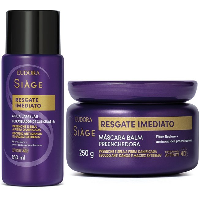 Combo Siàge Resgate Imediato Tratamento: Máscara Capilar 250g + Água Lamelar 150ml