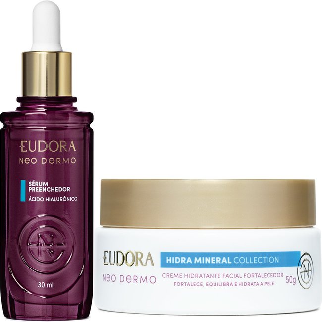 Combo Neo Dermo: Creme Hidratante Facial Fortalecedor 50g + Sérum Preenchedor 30ml