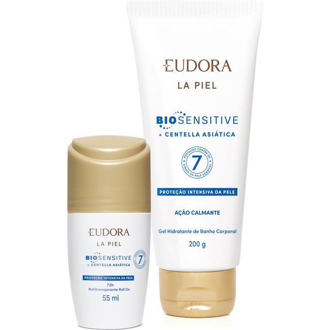 Combo La Piel Biosensitive + Centella Asiática: Gel de Banho 200g + Antitranspirante Roll-On 55ml