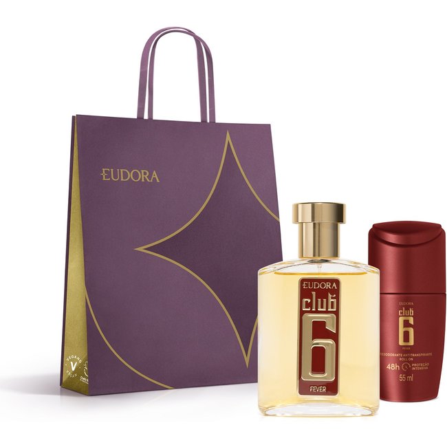 Combo Club 6 Fever: Desodorante Colônia 95ml + Desodorante Antitranspirante Roll On 55ml + Sacola M