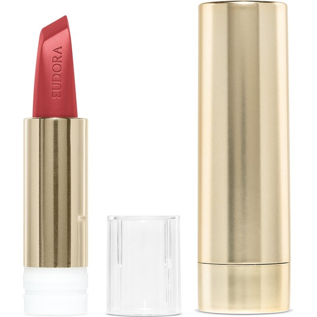 Combo Sofisticada e Destemida: Batom Alaranjado 3,4g + Case Dourado