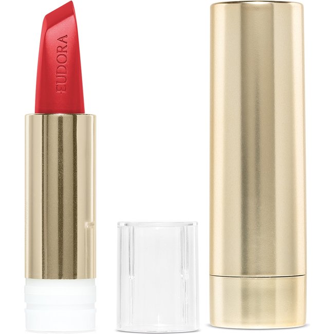 Combo Sofisticada e Corajosa: Batom Vermelho Coragem 3,4g + Case Dourado