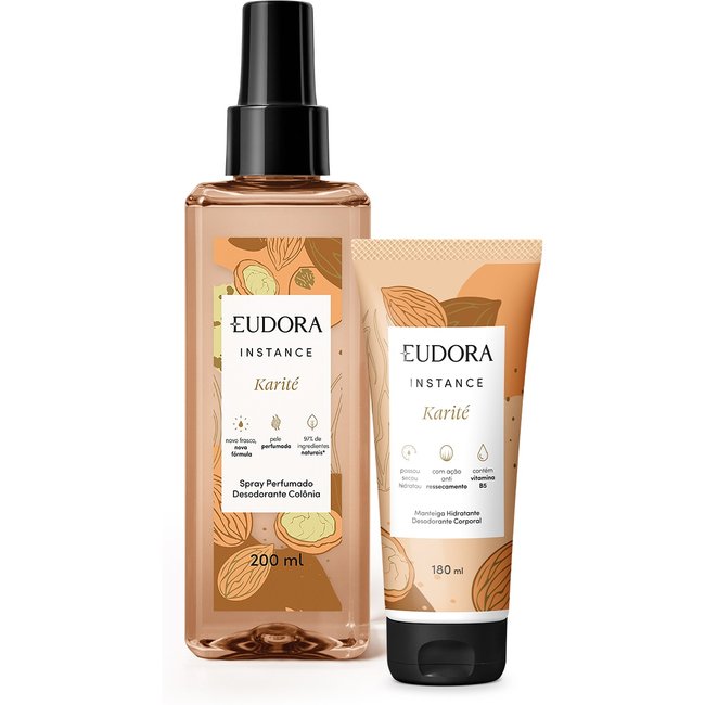 Combo Instance: Manteiga Hidratante Desodorante Corporal 180ml + Spray Perfumado Desodorante Colônia 200ml