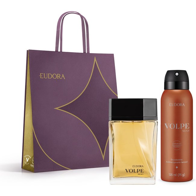 Kit Volpe Next: Desodorante Colônia 100ml + Desodorante Antitranspirante Aerosol 125ml + Sacola