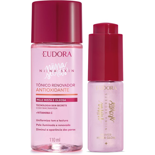 Combo Niina Secrets: Tônico Renovador 110ml + Primer Facial 16ml
