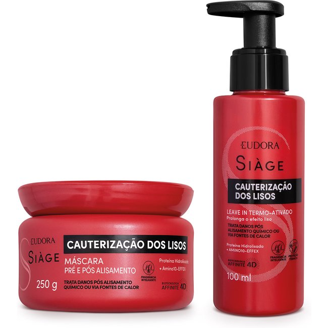Combo Siàge Cauterização dos Lisos: Máscara Capilar 250g + Leave In 100ml
