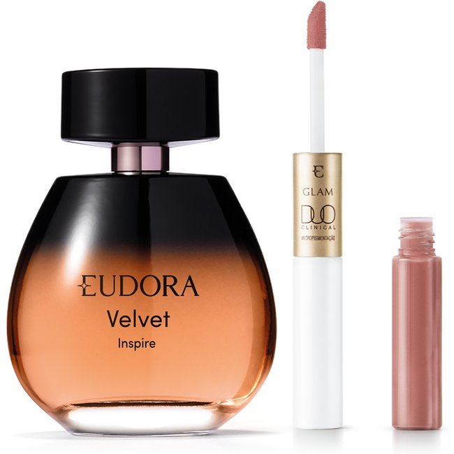 Combo Velvet Inspire Desodorante Colônia 100ml + Batom Líquido Rosado Essencial Glam Duo Clinical 3,5g