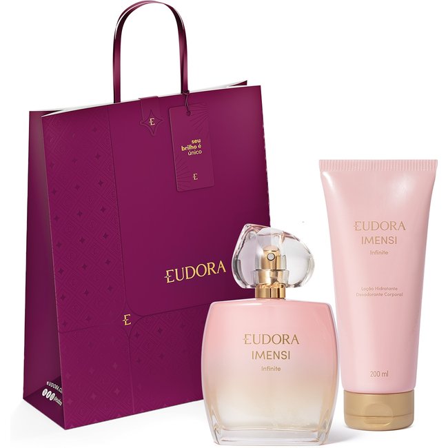 Combo Imensi Infinite: Desodorante Colônia 100ml + Loção Hidratante Desodorante Corporal 200ml + Kit Sacola Eudora