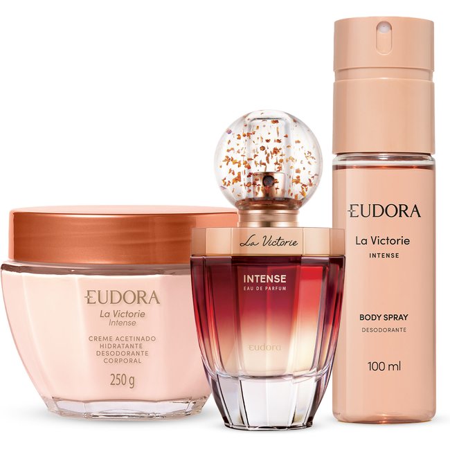 Combo La Victorie Intense: Eau de Parfum 75ml + Body Spray 100ml + Creme Acetinado 250g
