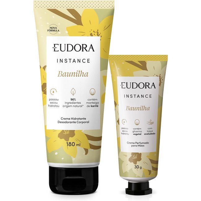 Combo Instance Baunilha: Creme para Mãos 30g + Creme Hidratante Desodorante Corporal