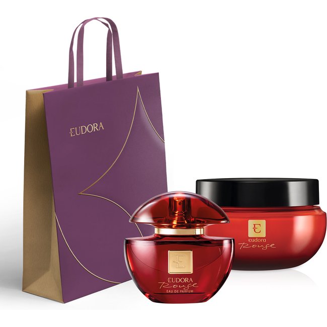 Combo Presente Eudora Rouge: Eau de Parfum 75ml + Creme Corporal 250g + Sacola