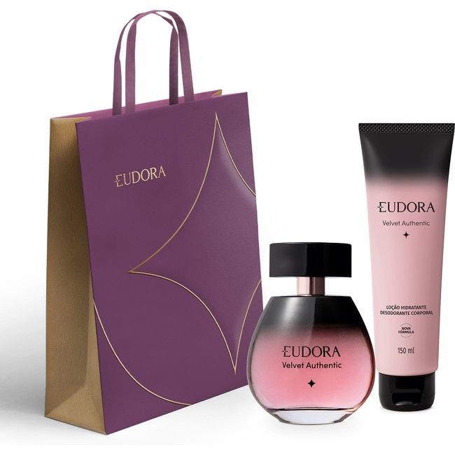 Combo Presente Velvet Authentic: Desodorante Colônia 100ml + Loção Corporal 150ml + Sacola