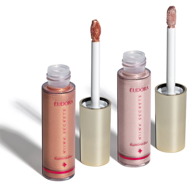 Combo Iluminador Líquido Niina Secrets Luminous: Cor Bronze 10ml + Cor Rosé 10ml