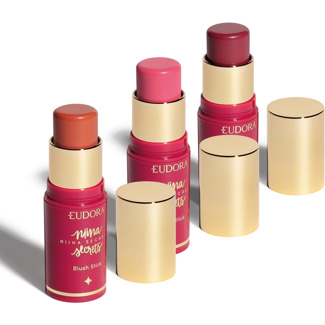 Combo Niina Secrets Stick Daily: Blush Rosa 5g + Blush Malva 5g + Blush Coral 5g