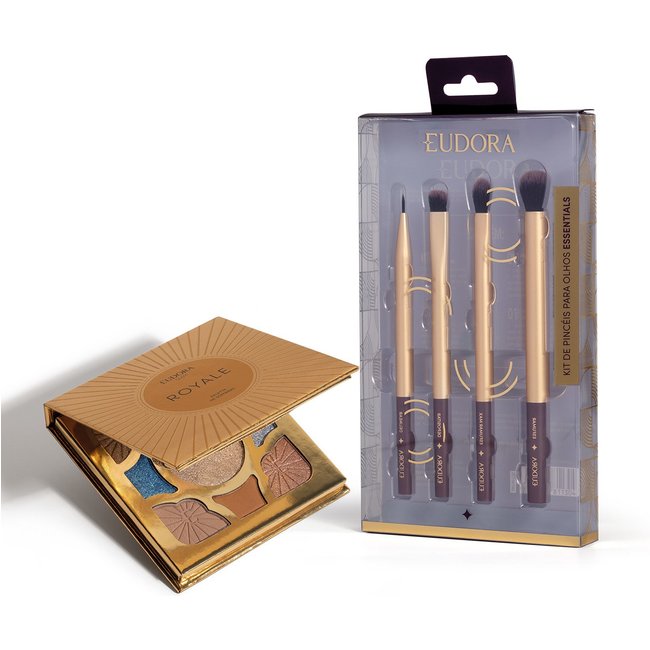 Combo Glam: Paleta Royale 7g + Kit Pincéis Olhos