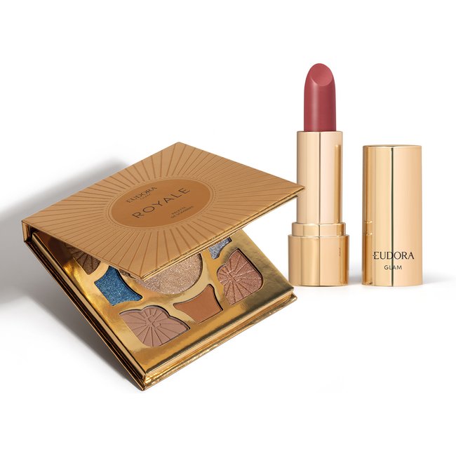 Combo Glam: Paleta Royale 7g + Batom Cremoso Rosa Queimado 3,6g