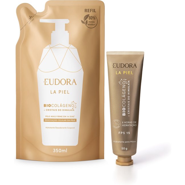 Combo La Piel Cristais do Himalaia: Hidratante para Mãos 50g + Refil Hidratante Corporal 350ml
