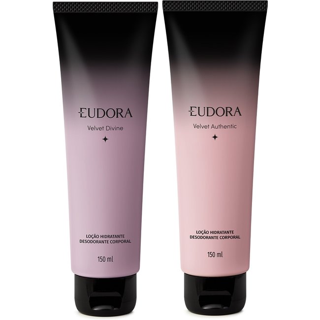 Combo Loção Hidratante Corporal Eudora Velvet: Divine 150ml + Authentic 150ml