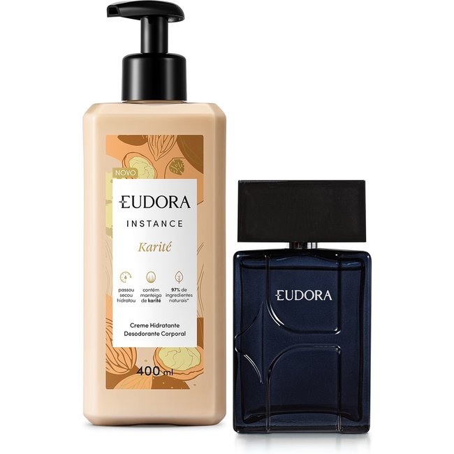 Combo Eudora H Desodorante Colônia 100ml + Creme Hidratante Instance Karité 400ml