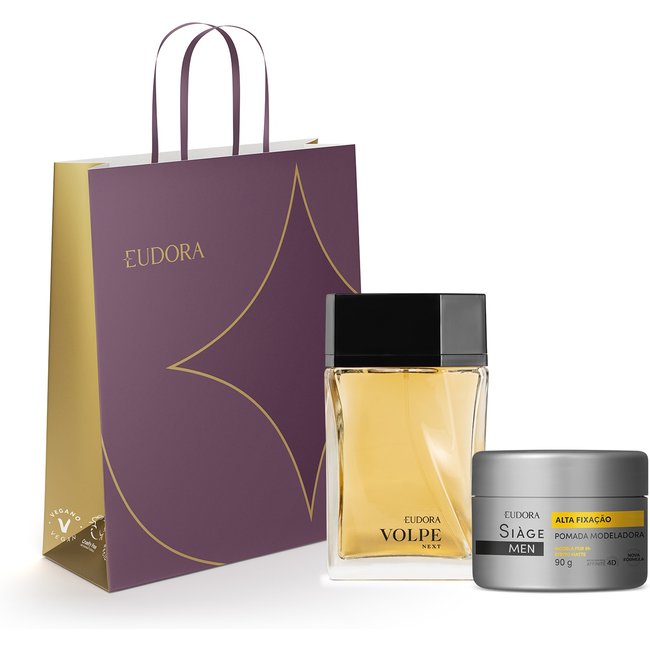 Combo Men: Volpe Next Desodorante Colônia 100ml + Pomada Modeladora Siàge 90g + Sacola M