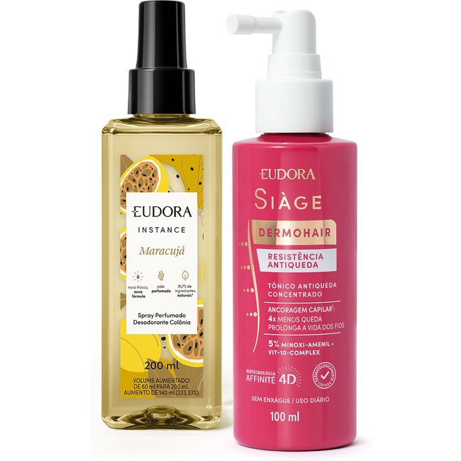 Combo Spray Perfumado Instance Maracujá 200ml + Tônico Concentrado Siàge 100ml
