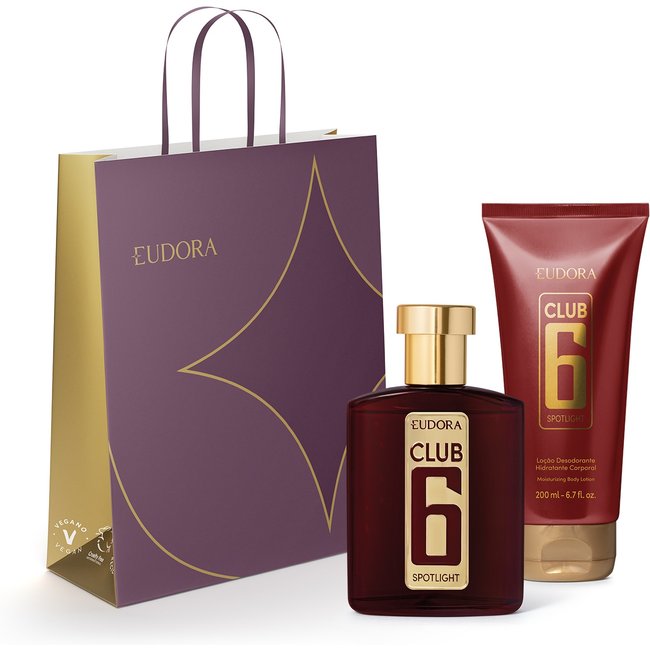 Combo Club 6 Spotlight presente: Desodorante Colônia 95ml + Loção Hidratante Corporal 200ml + Sacola