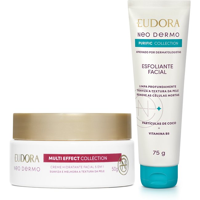 Combo Neo Dermo: Esfoliante Facial Purific 75g + Creme Hidratante Facial Multi Effect 50g