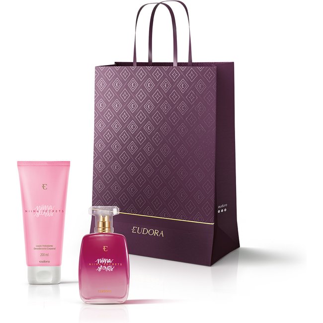 Combo Niina Secrets: Desodorante Colônia 100ml + Loção Corporal 200ml + Sacola