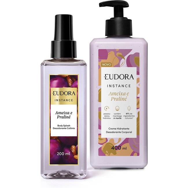 Combo Instance Ameixa e Praliné: Creme Desodorante Corporal 400ml + Body Splash 200ml