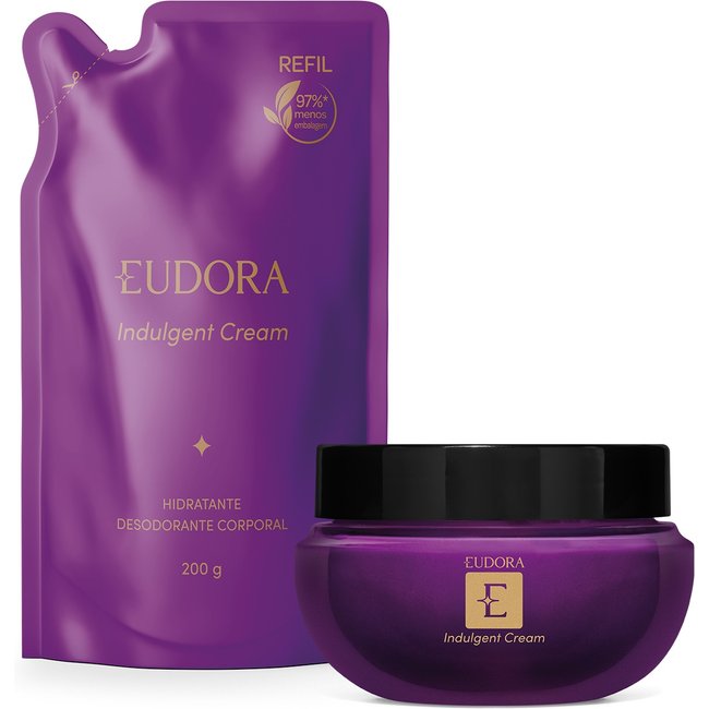 Combo Eudora Indulgent: Creme Desodorante Hidratante Corporal 250g + Refil 200g