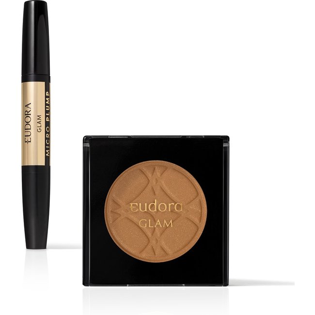 Combo Glam: Batom Duo Malva Essencial Micro Plump 1,8g + Blush Em Pó Brown Fashioned 5g
