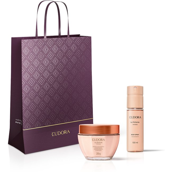 Combo Presente La Victorie Intense: Body Spray 100ml + Creme Corporal 250g + Sacola M