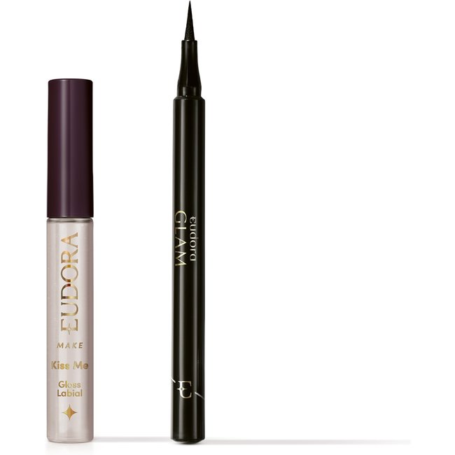 Combo Make: Gloss Labial Kiss Me Incolor 5,2ml + Caneta Delineadora Glam 1ml