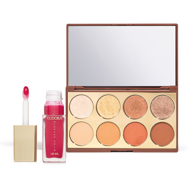 Combo Niina Secrets: Paleta De Sombras Neutrals 5,6g + Lip Oil Rosa Sublime 7ml