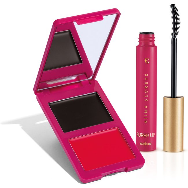 Combo Niina Secrets: Paleta Multifuncional Luminous Summer Cor 3 7g + Máscara para Cílios Super Up 8g
