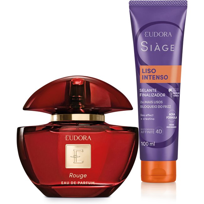 Combo Eudora Rouge Eau de Parfum 75ml + Leave-In Capilar Siàge Liso Intenso 100ml
